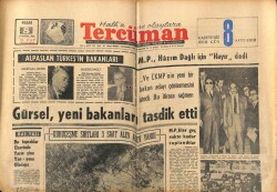 Tercüman Gazetesi 8 Ağustos 1965 - Alparslan Türkeşin Bakanları GZ70842 - 2