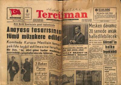 Tercüman Gazetesi 8 Aralık 1960 - Mesken Davamız 20 Senede Ancak Halledilebilecek GZ67679 - 1