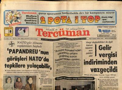 Tercüman Gazetesi 8 Aralık 1981 - Gelir Vergisi İndiriminden Vazgeçildi GZ64537 - 2