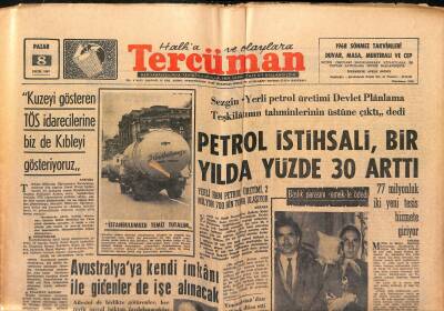 Tercüman Gazetesi 8 Ekim 1967 - Petrol İstihsali, Bir Yılda Yüzde 30 Arttı. - 1. Ligin İlk Dev Maçı Galatasaray-Fenerbahçe GZ123661 - 1