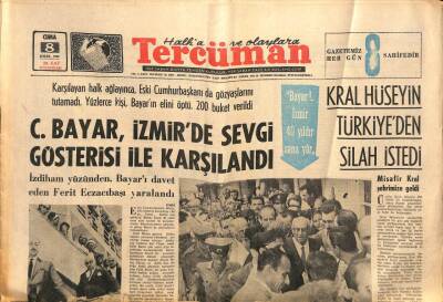 Tercüman Gazetesi 8 Eylül 1967 - Kral Hüseyin Türkiyeden Silah İstedi GZ106269 - 1