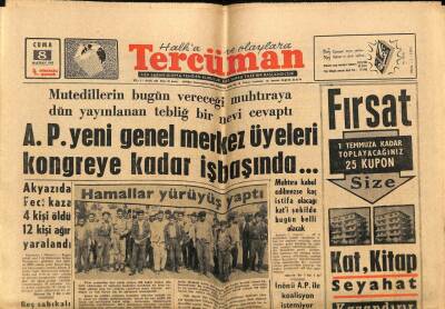 Tercüman Gazetesi 8 Haziran 1962 - Kazım Kuru Başvekil Yardımcılığına Bile Rıza Gösterdi Ama!.. GZ70742 - 1
