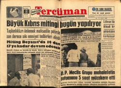 Tercüman Gazetesi 8 Haziran 1968 - Büyük Kıbrıs Mitingi Bugün Yapılıyor GZ65854 - 2