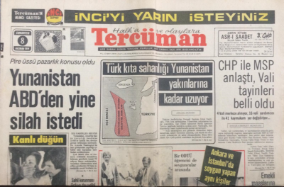 Tercüman Gazetesi 8 Haziran 1974 - Yunanistan ABDden Yine Silah İstedi - GZ12755 - 1