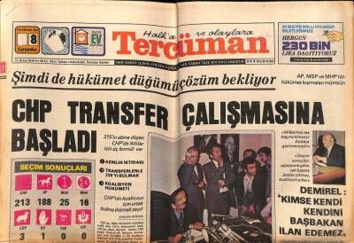 Tercüman Gazetesi 8 Haziran 1977 - CHP Transfer Çalışmasına Başladı GZ55170 - 1