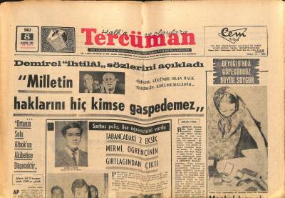 Tercüman Gazetesi 8 Kasım 1966 - 10 Bin Hukuk Öğrencisi Boykota Başladı - Hülya Koçyiğit İcraya Verildi GZ123569 - 1
