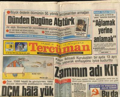 Tercüman Gazetesi 8 Kasım 1988 - Kamu İktisadi Kuruluşları Bir Ayda 13 Ayrı Zam Yaparak Enflasyonu İyice Kudurttu GZ67195 - 2