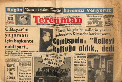 Tercüman Gazetesi 8 Mart 1963 - Gümüşpala Kelleyi Koltuğa Aldık dedi GZ67510 - 1