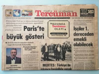 Tercüman Gazetesi 8 Mart 1981 Pariste Büyük Gösteri -GZ14678 - 1