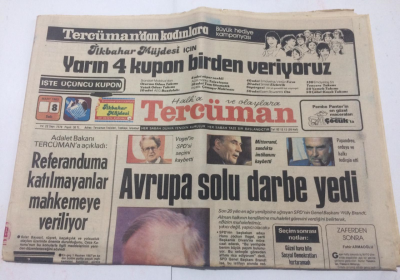 Tercüman Gazetesi 8 Mart 1983 - Avrupa Solu Darbe Yedi - GZ15286 - 2