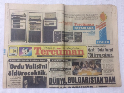 Tercüman Gazetesi 8 Mart 1985 - Ordu Valisini Öldürecektik,Partiler Kaynıyor - GZ17439 - 1
