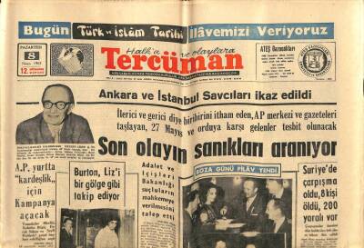 Tercüman Gazetesi 8 Nisan 1963 - Ankara Ve İstanbul Savcıları İkaz Edildi GZ70701 - 2