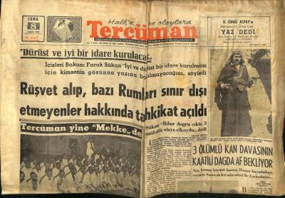 Tercüman Gazetesi 8 Nisan 1966 - Rüşvet Alıp Bazı Rumları Sınır Dışı Etmeyenlere Tahkikat Açıldı GZ54698 - 1