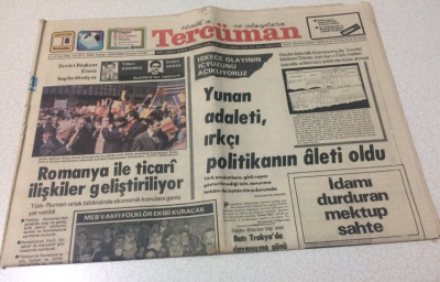 Tercüman Gazetesi 8 Nisan 1982 - Yunan Adaleti Irkçı Politikanın Aleti Oldu - GZ15230 - 1