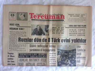 Tercüman Gazetesi 8 Ocak 1964 - Rumlar Dün de 8 Türk Evini Yaktılar GZ73659 - 1