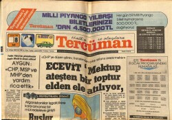 Tercüman Gazetesi 8 Ocak 1980 - Ecevit Mektup Ateşten Bir Toptur Elden Ele Atılıyor GZ70618 - 1