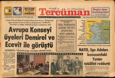 Tercüman Gazetesi 8 Ocak 1981 - Füsun Önal 1981 Bana Aşkta da İşte de Başarı Getirecek - NATO , Ege Adaları Konusundaki Yunan Teklifini Reddetti GZ126016 - 1