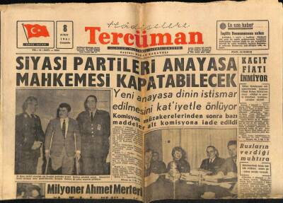 Tercüman Gazetesi 8 Şubat 1961 - Kennedyye 2 Bülbül Hediye Gönderilecek GZ67588 - 1