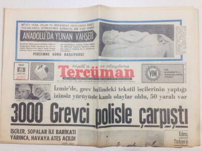 Tercüman Gazetesi 8 Şubat 1966 - İzmirde 3000 Grevci Polisle Çatıştı GZ53517 - 1