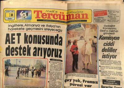 Tercüman Gazetesi 8 Şubat 1985 - AET Konusunda Destek Arıyoruz GZ84206 - 1