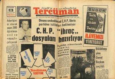 Tercüman Gazetesi 8 Temmuz 1963 - Bölükbaşı Yine Genel Başkan Seçildi - Esnafa 550 Milyon Lira Kredi Verildi GZ123440 - 1