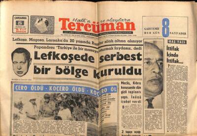 Tercüman Gazetesi 8 Temmuz 1964 - Lefkoşede Serbest Bir Bölge Kuruldu GZ67953 - 2