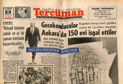 Tercüman Gazetesi 8 Temmuz 1968 - Gecekonducular Ankarada 150 Evi İşgal Ettiler GZ79472 - 1