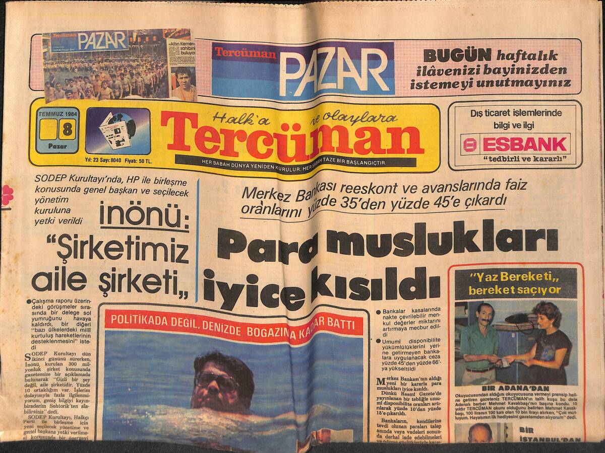Tercüman Gazetesi 8 Temmuz 1984 - Maradona Mucizesi - Irak Genelkurmay Binası Havaya Uçuruldu GZ134540 - 1