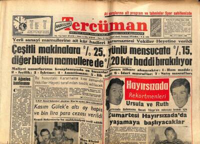 Tercüman Gazetesi 9 Ağustos 1956 - Kasım Güleke 6 Ay Hapis Cezası Verildi GZ53991 - 1