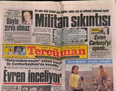 Tercüman Gazetesi 9 Ağustos 1988 - Malazgirt İşgal Diyen TRTciye Tepki Büyüyor - Militan Sıkıntısı GZ118917 - 1