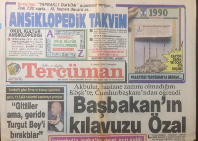 Tercüman Gazetesi 9 Aralık 1989 - Başbakanın Kılavuzu Özal - GZ15024 - 1