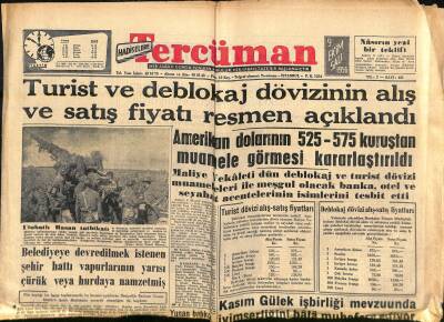 Tercüman Gazetesi 9 Ekim 1956 - Turist Ve Deblokaj Dövizinin Alış Ve Satış Fiyatı Resmen Açıklandı GZ118955 - 1