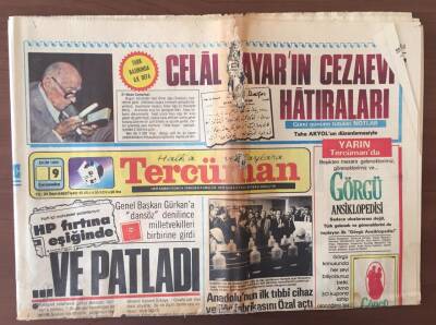 Tercüman Gazetesi 9 Ekim 1985 - Özal Dinci Görünüş Benim İçin İlave Kuvvettir GZ10358 - 2