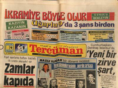 Tercüman Gazetesi 9 Eylül 1985 - Cumhurbaşkanı Denktaş İstanbulda Yeni Bir Zirve Şart GZ67063 - 2