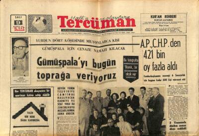 Tercüman Gazetesi 9 Haziran 1964 - Gümüşpalayı Bugün Toprağa Veriyoruz GZ77523 - 1