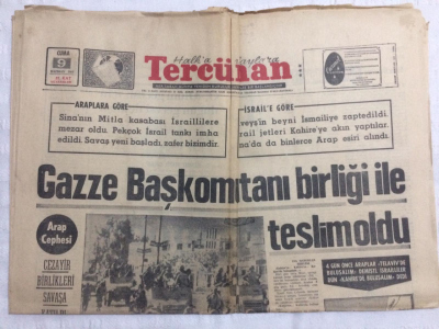 Tercüman Gazetesi 9 Haziran 1967 - Gazze Başkomutanı Birliği İle Teslim Oldu - GZ21166 - 1