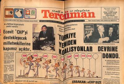 Tercüman Gazetesi 9 Haziran 1977 - Erbakan CHP Bize Gelince Cevabını Alır GZ55176 - 1