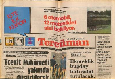 Tercüman Gazetesi 9 Haziran 1978 - Küba , Şimdi de Kıbrıs Rum Kesimine El Attı GZ79338 - 1