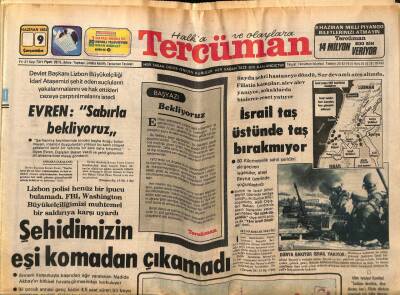 Tercüman Gazetesi 9 Haziran 1982 - İsrail Taş Üstünde Taş Bırakmıyor GZ54252 - 1