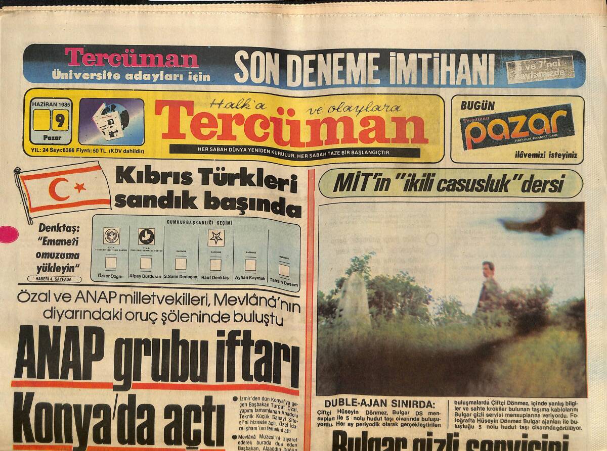 Tercüman Gazetesi 9 Haziran 1985 - Marmaris'te Şenlik Başladı * Ahu Tuğba-Ferdi Özbeğen - Sunalp'ın Feragatı İstenecek GZ150296 - 1