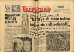 Tercüman Gazetesi 9 Kasım 1965 - Makariosun Teklifleri Reddedildi GZ70685 - 2