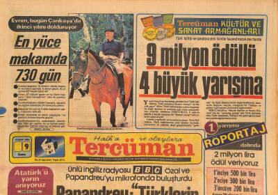 Tercüman Gazetesi 9 Kasım 1984 - Ünlü İngiliz Radyosu BBC Özal Ve Papandreuyu Mikrofonda Buluşturdu GZ126559 - 1