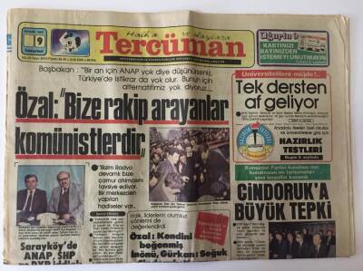 Tercüman Gazetesi 9 Kasım 1985 - Üniversitelere Müjde Tek Dersten Af Geliyor GZ10770 - 1