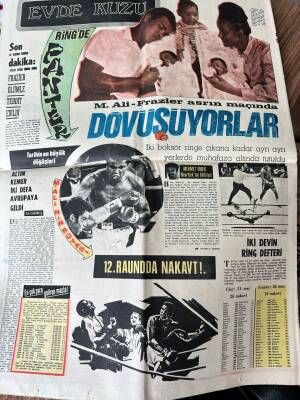 Tercüman Gazetesi 9 Mart 1971 - Muhammed Ali - Frazier Asrın Maçında GZ123637 - 2