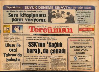 Tercüman Gazetesi 9 Mart 1982 - Türk Savaş Gemileri Ege Ve Akdenize Açılıyor-Alparslan Türkeş Ve 31 Sanığın Tahliye Talepleri Bugün Karara Bağlanacak GZ126108 - 1