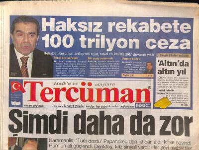 Tercüman Gazetesi 9 Mart 2004 - Rockın Efsanesi Crosby Tutuklandı - Kelebekler Tehlikede GZ93650 - 1