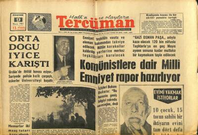 Tercüman Gazetesi 9 Mayıs 1963 - Celal Bayara Hatıralarıda İade Edilecek - Orta Doğu İyice Karıştı GZ123408 - 1