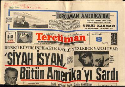 Tercüman Gazetesi 9 Nisan 1968 - İsrail Dün Yine Ürdüne Saldırdı GZ67066 - 1