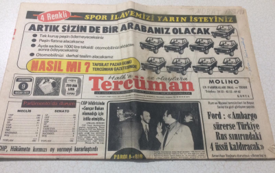 Tercüman Gazetesi 9 Nisan 1975 - Ford Ambargo Sürerse Türkiye Rus Sınırındaki 4 Üssü Kaldıracak - GZ15347 - 2