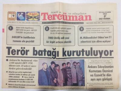 Tercüman Gazetesi 9 Nisan 1981 - Terör Batağı Kurutuluyor GZ53486 - 1